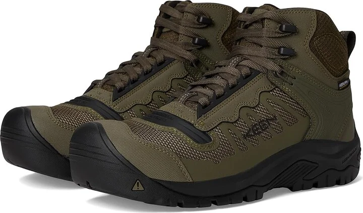 KEEN Utility Reno KBF Mid Waterproof (Comp Toe) Men's Shoes Dark Olive/Black : 9.5 EE - Wide, Leather/Synthetic