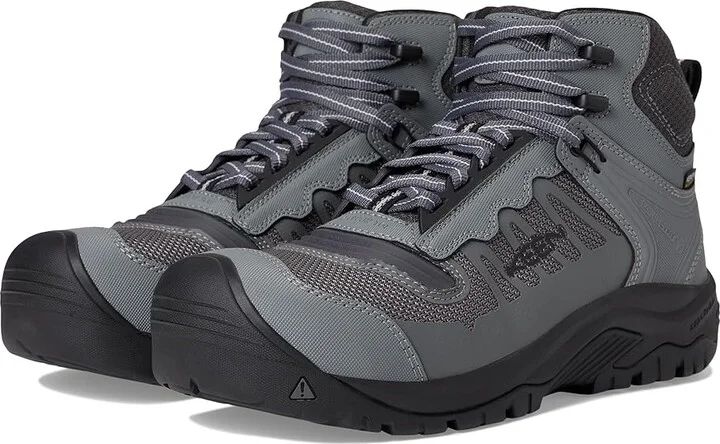 KEEN Utility Reno KBF Mid Waterproof (Comp Toe) Men's Shoes Magnet/Black : 9.5 EE - Wide, Leather/Synthetic