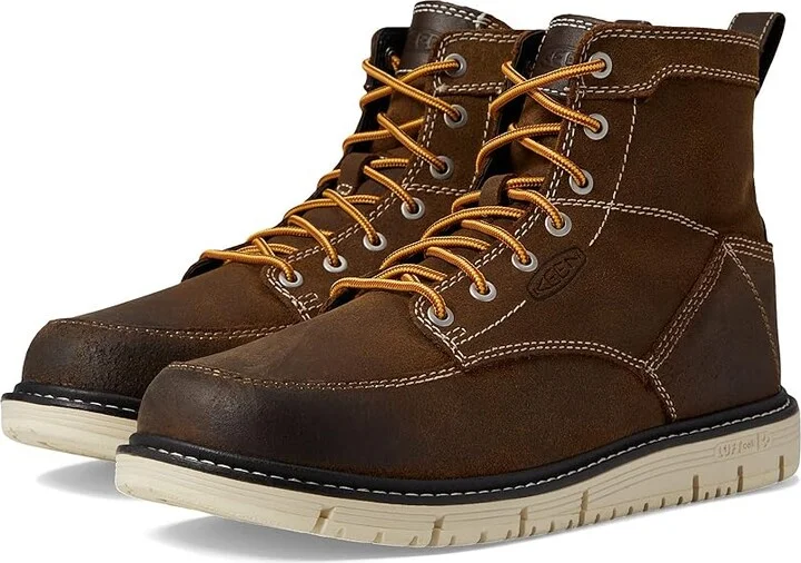 KEEN Utility San Jose 6 (Soft Toe) Men's Work Boots Coffee Bean/Star White : 7.5 D - Medium, Leather