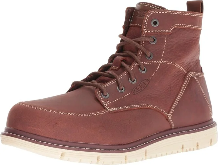 KEEN Utility San Jose 6 (Soft Toe) Men's Work Boots Gingerbread/Off-White : 9.5 EE - Wide, Leather - Image 2