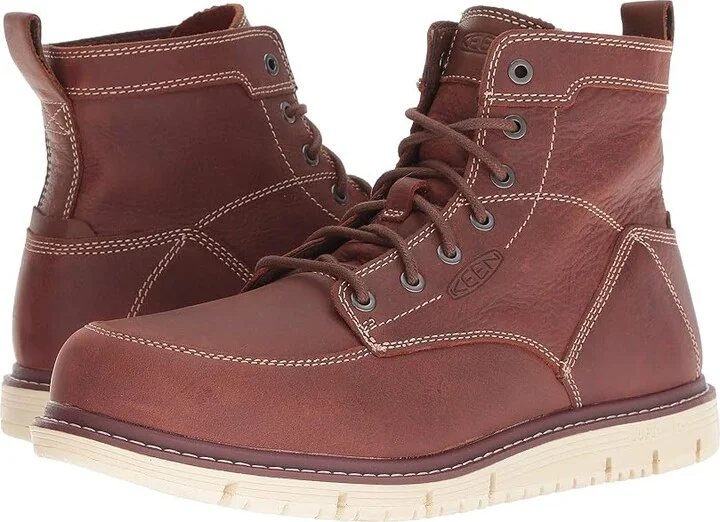 KEEN Utility San Jose 6 (Soft Toe) Men's Work Boots Gingerbread/Off-White : 9.5 EE - Wide, Leather