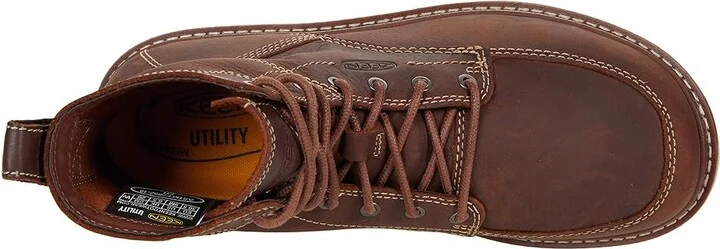 KEEN Utility San Jose 6 Soft Toe Women's Shoes Gingerbread/Gum : 9.5 D - Wide, Leather - Image 2