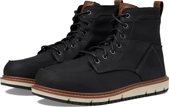 KEEN Utility San Jose Aluminum Toe Men's Work Boots Black/Carmel Cafe : 15 D - Medium, Leather