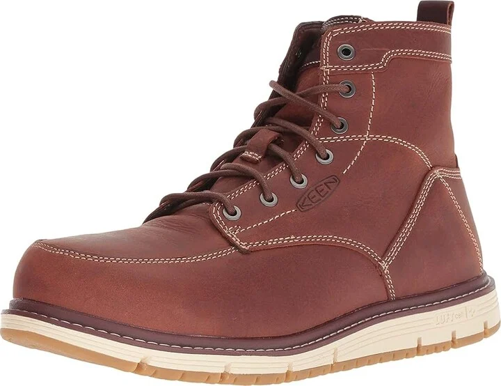 KEEN Utility San Jose Aluminum Toe Men's Work Boots Gingerbread/Off-White : 9.5 EE - Wide, Leather - Image 2