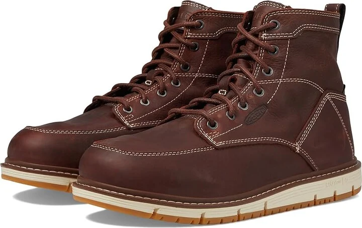 KEEN Utility San Jose Aluminum Toe Men's Work Boots Gingerbread/Off-White : 9.5 EE - Wide, Leather