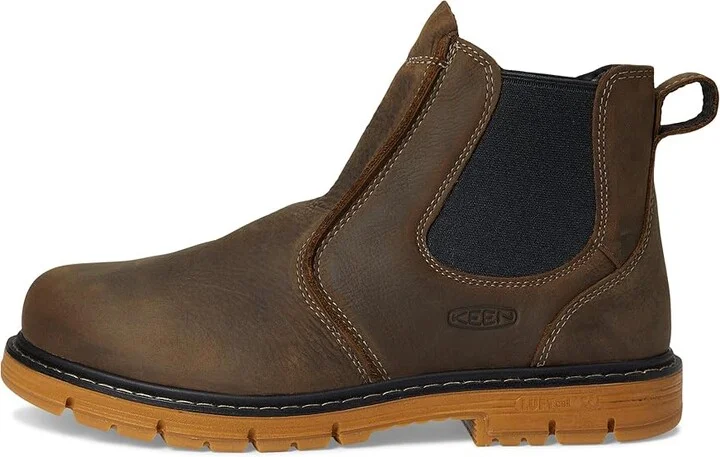 KEEN Utility San Jose Pull-On Boot (Aluminum Toe) Men's Work Boots Cascade Brown/Gum : 10 EE - Wide, Leather - Image 6
