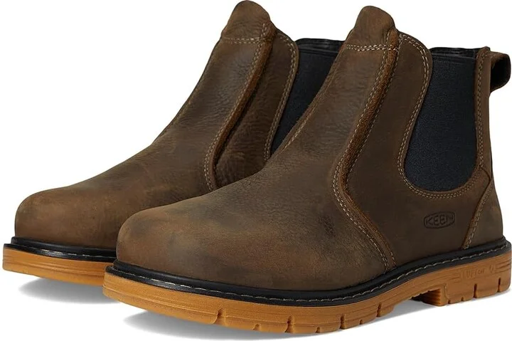 KEEN Utility San Jose Pull-On Boot (Aluminum Toe) Men's Work Boots Cascade Brown/Gum : 10 EE - Wide, Leather
