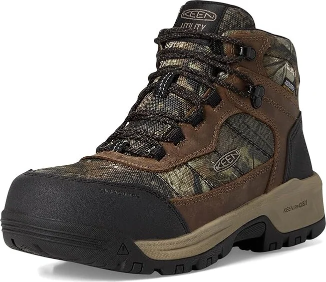 KEEN Utility Skokie Waterproof Work Boot (Carbon Toe) Men's Shoes Camo/Black : 13 D - Medium, Leather - Image 5