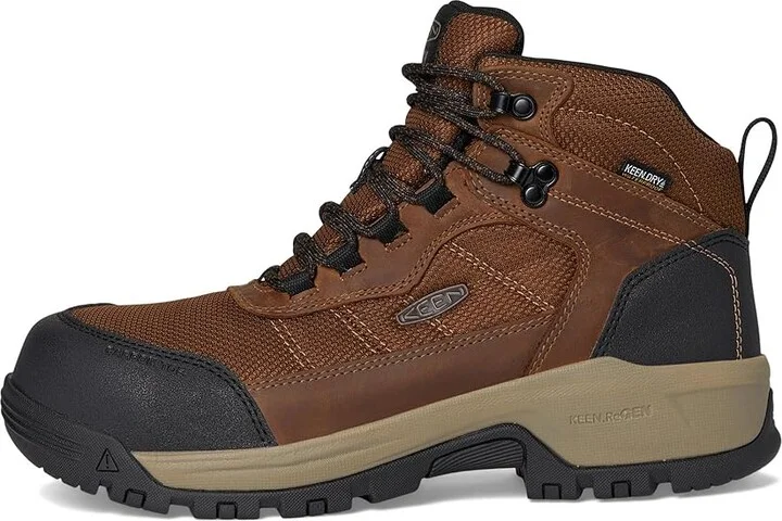 KEEN Utility Skokie Waterproof Work Boot (Carbon Toe) Men's Shoes Dark Earth/Black : 10 D - Medium, Leather - Image 6