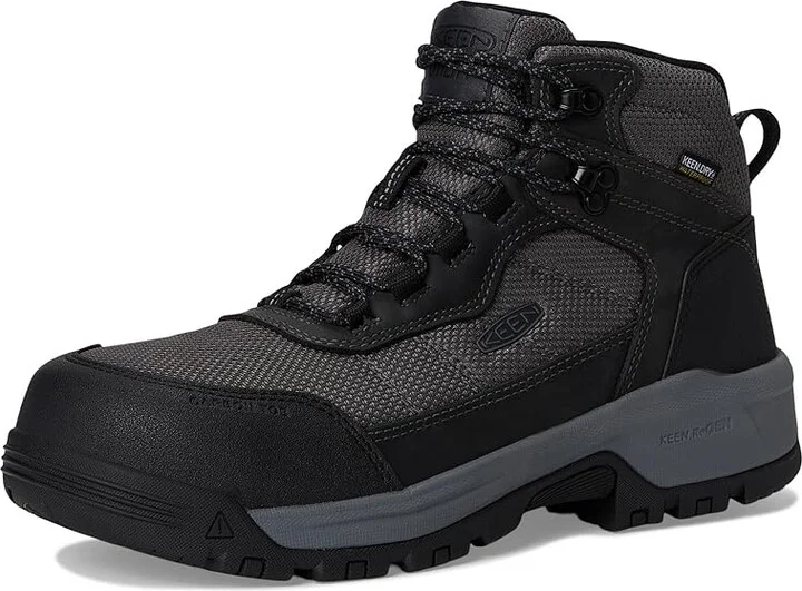 KEEN Utility Skokie Waterproof Work Boot (Carbon Toe) Men's Shoes Magnet/Black : 9.5 D - Medium, Leather - Image 5