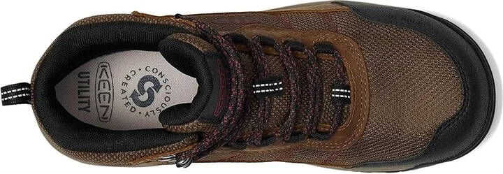 KEEN Utility Skokie Waterproof Work Boot (Carbon Toe) Women's Shoes Bison/Black : 6.5 B - Medium, Leather - Image 2