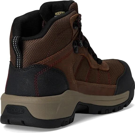 KEEN Utility Skokie Waterproof Work Boot (Carbon Toe) Women's Shoes Bison/Black : 6.5 B - Medium, Leather - Image 4