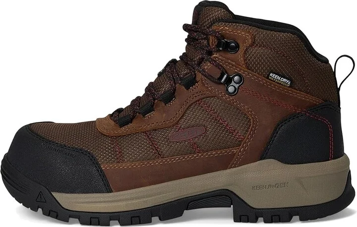 KEEN Utility Skokie Waterproof Work Boot (Carbon Toe) Women's Shoes Bison/Black : 6.5 B - Medium, Leather - Image 6