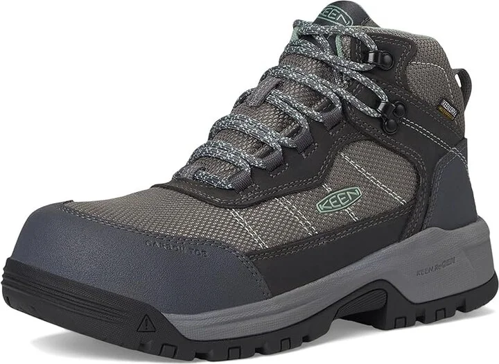 KEEN Utility Skokie Waterproof Work Boot (Carbon Toe) Women's Shoes Magnet/Black : 9.5 B - Medium, Leather - Image 5