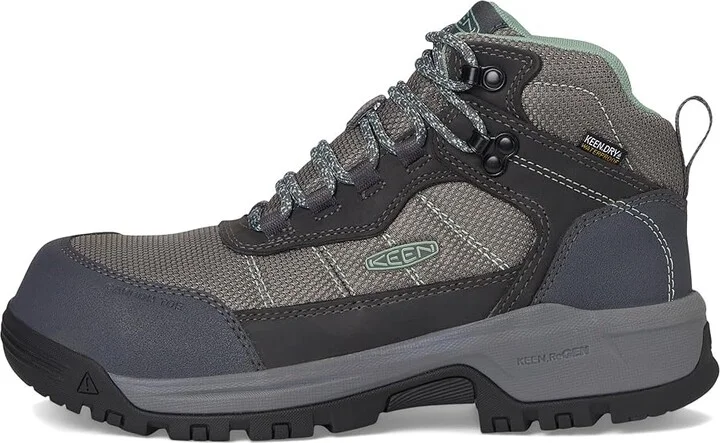 KEEN Utility Skokie Waterproof Work Boot (Carbon Toe) Women's Shoes Magnet/Black : 9.5 B - Medium, Leather - Image 6