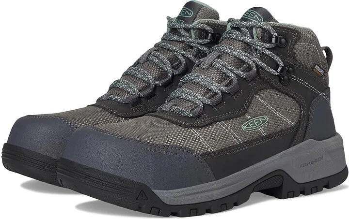 KEEN Utility Skokie Waterproof Work Boot (Carbon Toe) Women's Shoes Magnet/Black : 9.5 B - Medium, Leather