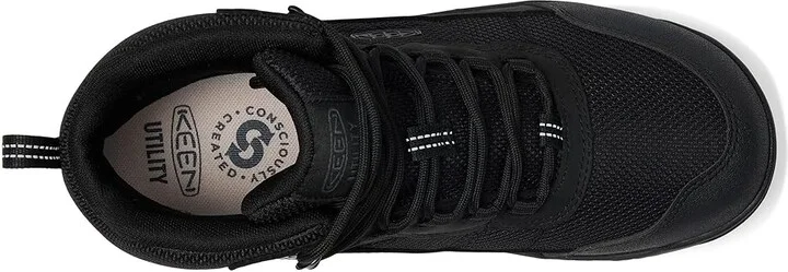 KEEN Utility Skokie Waterproof Work Boot (Soft Toe) Men's Shoes Black/Black : 12 D - Medium, Leather - Image 2