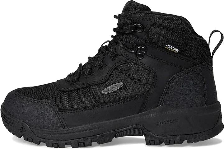 KEEN Utility Skokie Waterproof Work Boot (Soft Toe) Men's Shoes Black/Black : 12 D - Medium, Leather - Image 6