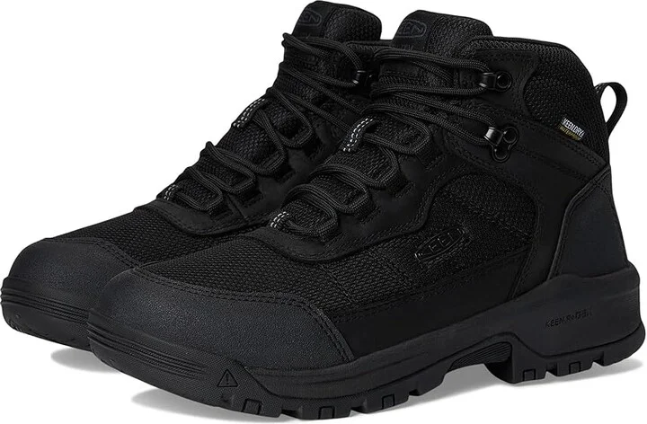 KEEN Utility Skokie Waterproof Work Boot (Soft Toe) Men's Shoes Black/Black : 12 D - Medium, Leather