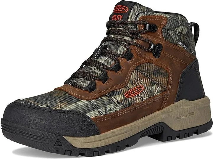 KEEN Utility Skokie Waterproof Work Boot (Soft Toe) Men's Shoes Camo/Black : 8.5 D - Medium, Leather - Image 5