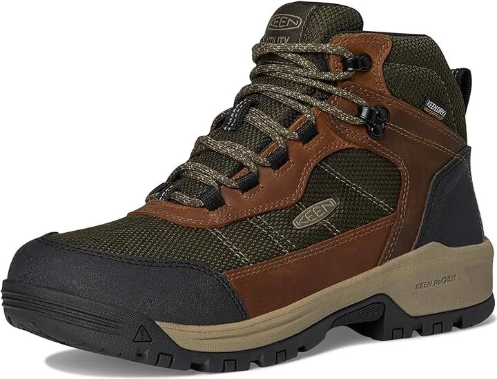 KEEN Utility Skokie Waterproof Work Boot (Soft Toe) Men's Shoes Forest Night/Black : 11 D - Medium, Leather - Image 5
