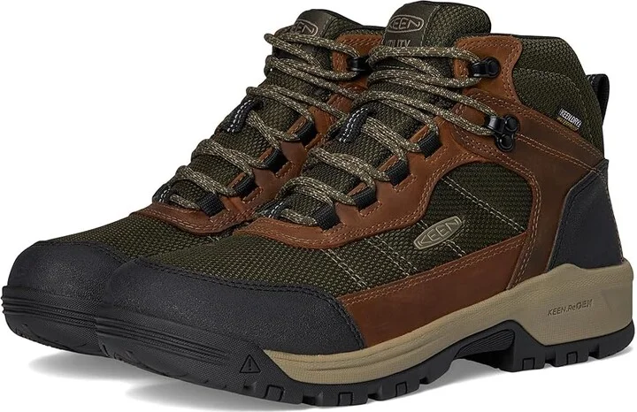 KEEN Utility Skokie Waterproof Work Boot (Soft Toe) Men's Shoes Forest Night/Black : 11 D - Medium, Leather