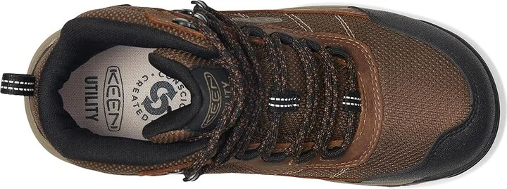 KEEN Utility Skokie Waterproof Work Boot (Soft Toe) Women's Shoes Bison/Black : 6 B - Medium, Leather/Textile - Image 2