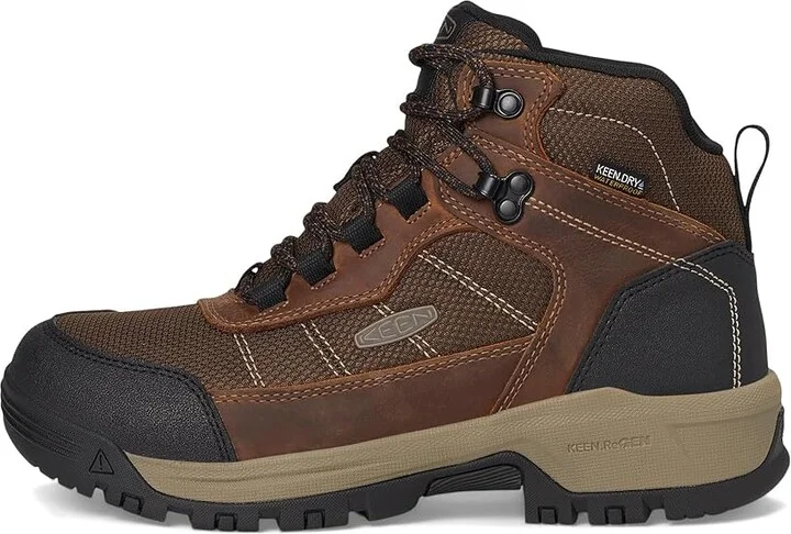 KEEN Utility Skokie Waterproof Work Boot (Soft Toe) Women's Shoes Bison/Black : 6 B - Medium, Leather/Textile - Image 6