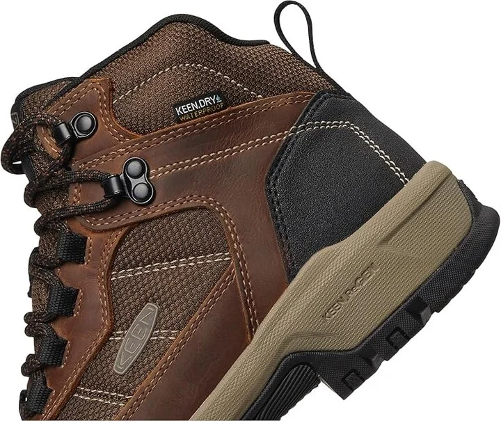KEEN Utility Skokie Waterproof Work Boot (Soft Toe) Women's Shoes Bison/Black : 6 B - Medium, Leather/Textile - Image 7