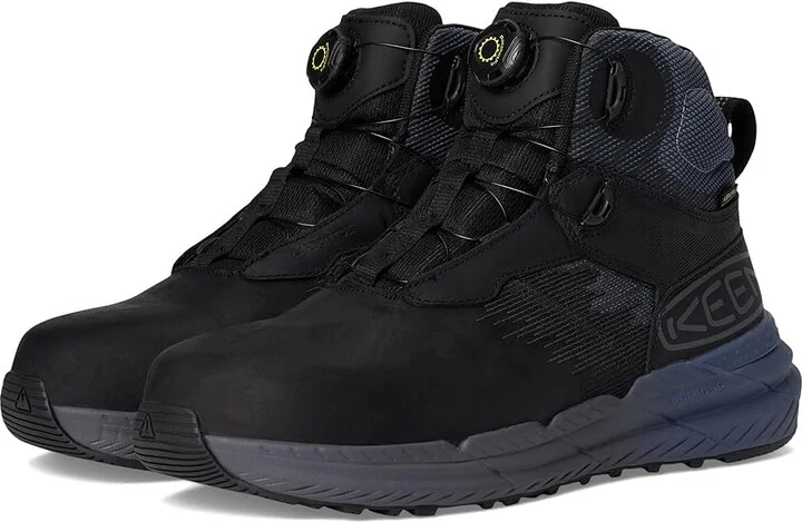 KEEN Utility Snapline RF Waterproof Boot (Carbon-Fiber Toe) Men's Work Boots Vintage Indigo/Black : 7 EE - Wide, Leather/Textile