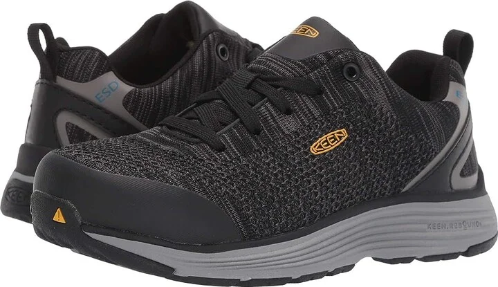 KEEN Utility Sparta Aluminum Toe ESD Women's Work Boots Black/Grey Flannel : 9.5 B - Medium, Synthetic/Textile