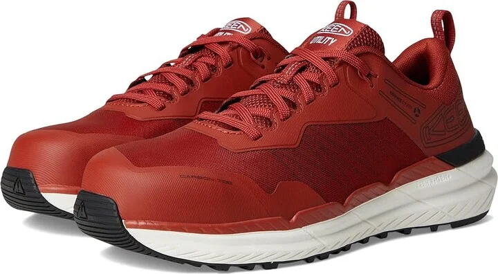 KEEN Utility Speedworks Work Sneakers (Carbon-Fiber Toe) Men's Work Boots Red Ochre/Black : 11 D - Medium, Synthetic