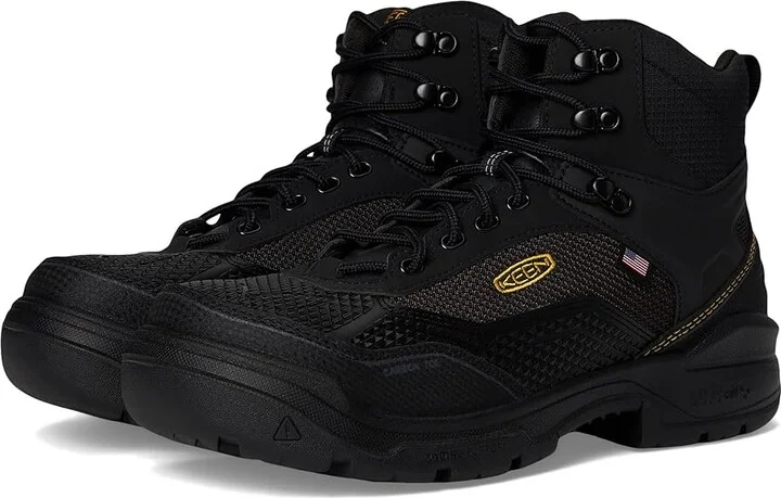KEEN Utility Stronglite 6 Waterproof Boot (Comp Toe) Men's Hiking Boots Black/Black : 10.5 EE - Wide, Synthetic