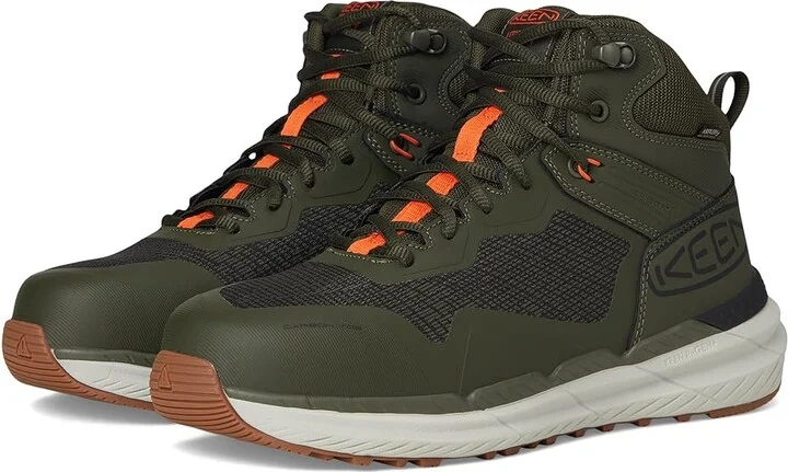KEEN Utility Synchro Waterproof Work Boot (Carbon-Fiber Toe) Men's Work Boots Forest Night/Gum : 9.5 EE - Wide, Leather