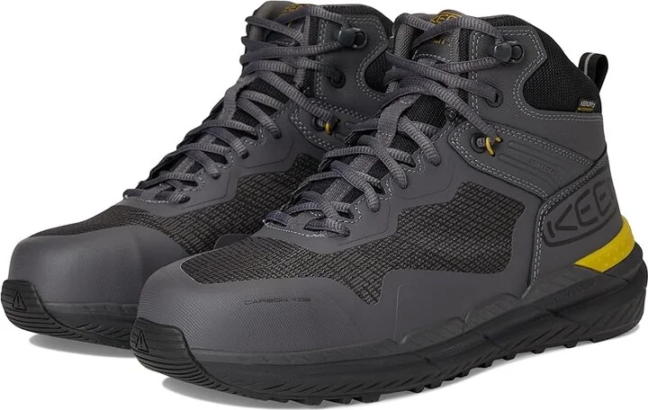 KEEN Utility Synchro Waterproof Work Boot (Carbon-Fiber Toe) Men's Work Boots Magnet/Black : 11 D - Medium, Leather