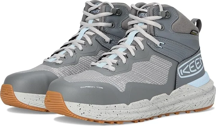 KEEN Utility Synchro Waterproof Work Boot (Carbon-Fiber Toe) Women's Work Boots Steel Grey/Gum : 8.5 B - Medium, Leather