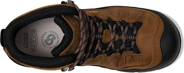 KEEN Utility Targhee IV Waterproof Work Boot (Carbon Toe) Men's Shoes Belgian/Black : 15 D - Medium, Leather - Image 2
