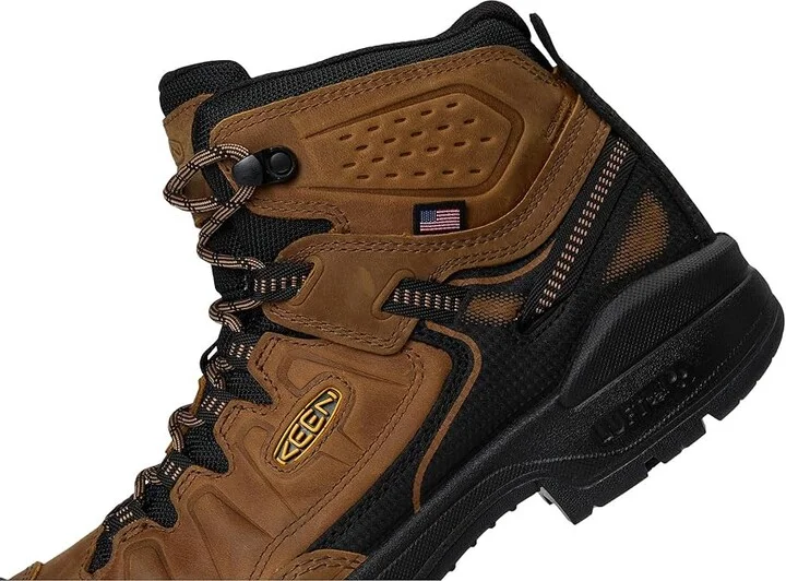 KEEN Utility Targhee IV Waterproof Work Boot (Carbon Toe) Men's Shoes Belgian/Black : 15 D - Medium, Leather - Image 7