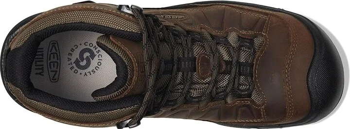 KEEN Utility Targhee IV WP Work Boot (Comp Toe) Men's Hiking Boots Dark Earth/Black : 9.5 EE - Wide, Leather - Image 2