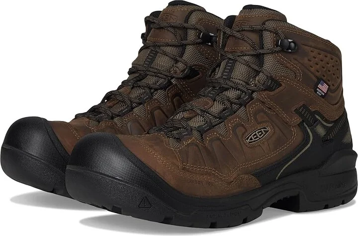 KEEN Utility Targhee IV WP Work Boot (Comp Toe) Men's Hiking Boots Dark Earth/Black : 9.5 EE - Wide, Leather