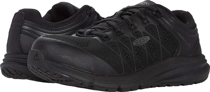 KEEN Utility Vista Energy (Comp Toe) Men's Shoes Black/Raven : 9.5 EE - Wide, Textile/Synthetic