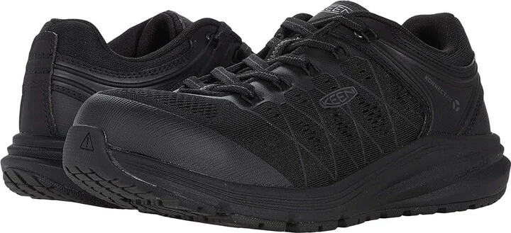 KEEN Utility Vista Energy (Comp Toe) Women's Shoes Black/Raven : 9.5 B - Medium, Textile/Synthetic