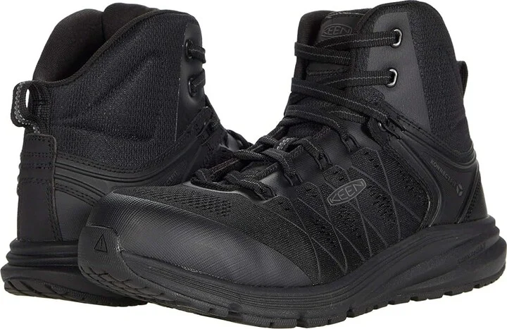 KEEN Utility Vista Energy Mid (Comp Toe) Men's Shoes Black/Raven : 9.5 EE - Wide, Synthetic