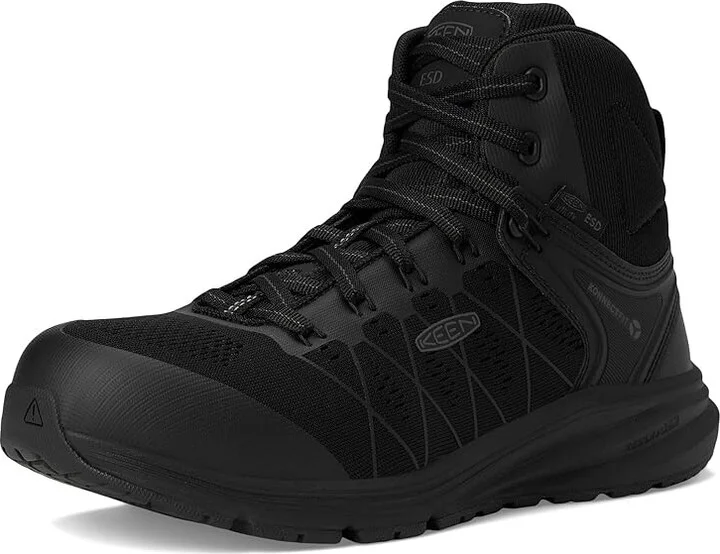 KEEN Utility Vista Energy Mid ESD Men's Work Boots Black/Black : 9.5 D - Medium - Image 5