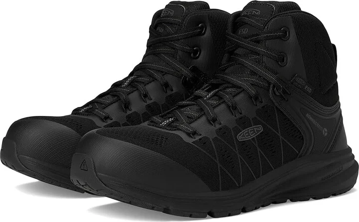 KEEN Utility Vista Energy Mid ESD Men's Work Boots Black/Black : 9.5 D - Medium