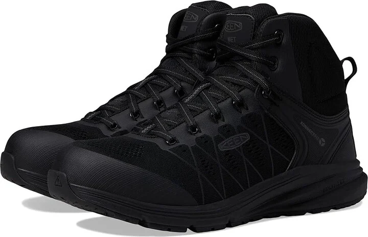 KEEN Utility Vista Energy Mid Int. Met Comp Toe Men's Shoes Black/Raven : 7.5 D - Medium, Synthetic/Textile