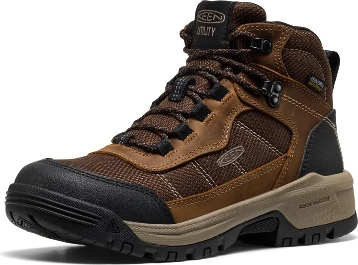 KEEN Utility Women's Skokie Hiker Style Mid Height Soft Toe 90 Degree Waterproof Work Boots