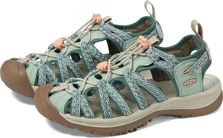 KEEN Whisper Women's Sandals Granite Green/Peach Parfait : 8.5 B - Medium, Textile