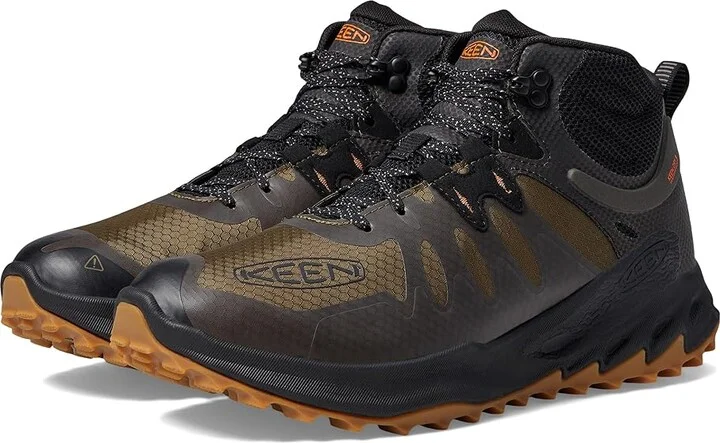 KEEN Zionic Mid Waterproof Men's Shoes Dark Olive/Scarlet Ibis : 9.5 D - Medium, Synthetic