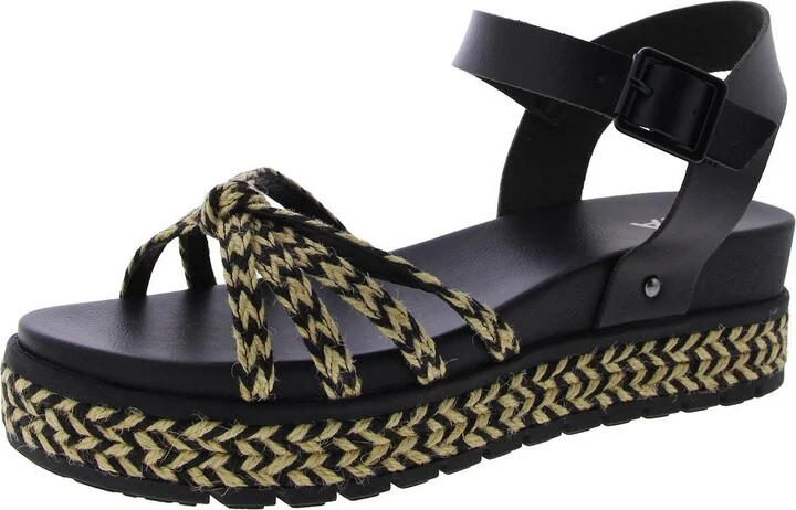 KEHLANI Womens Woven Round toe Ankle Strap
